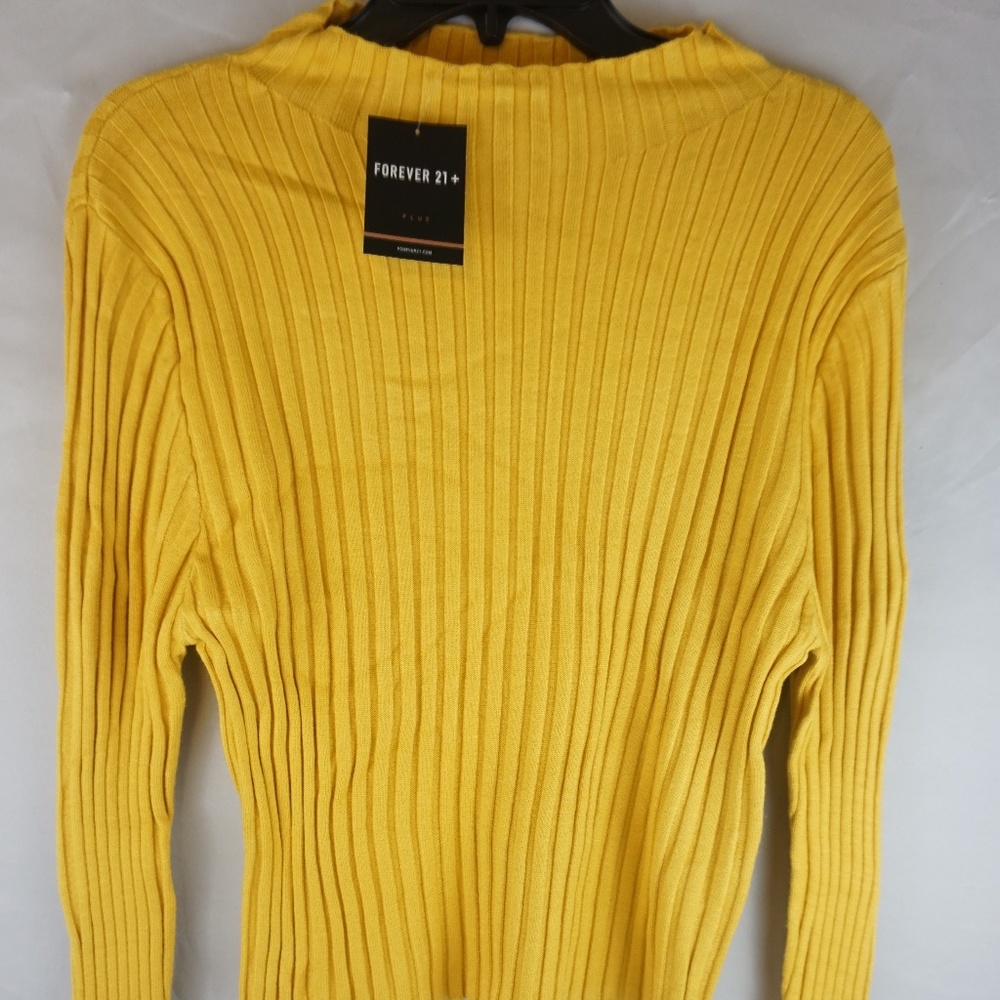 Forever 21 Sweater Top LSLV Size 3X Mustard NWT